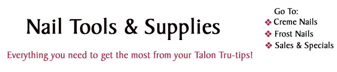 tools and supplies for artificial nail tips by talon